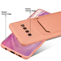 Samsung Galaxy S10 Plus - Silikonhülle mit Kartenfach & Kameraschutz