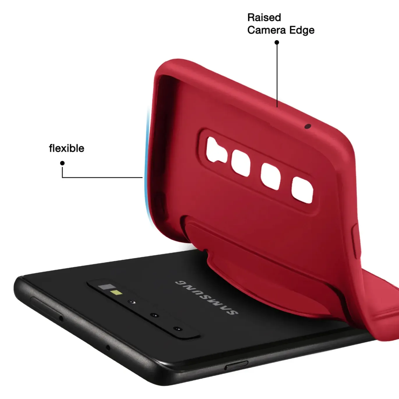 Samsung Galaxy S10 Plus - Silikonhülle mit Kartenfach & Kameraschutz