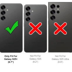 Samsung Galaxy S25 Plus - Stoßfestes MagSafe Case in Schwarz mit halbtransparenter Rückseite