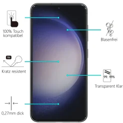 Samsung Galaxy S23 Plus - 2x 9H Panzer Glasfolie, Displayfolie