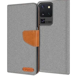 Samsung Galaxy S20 Ultra - Jeanslook Klapphülle mit Kartenfach