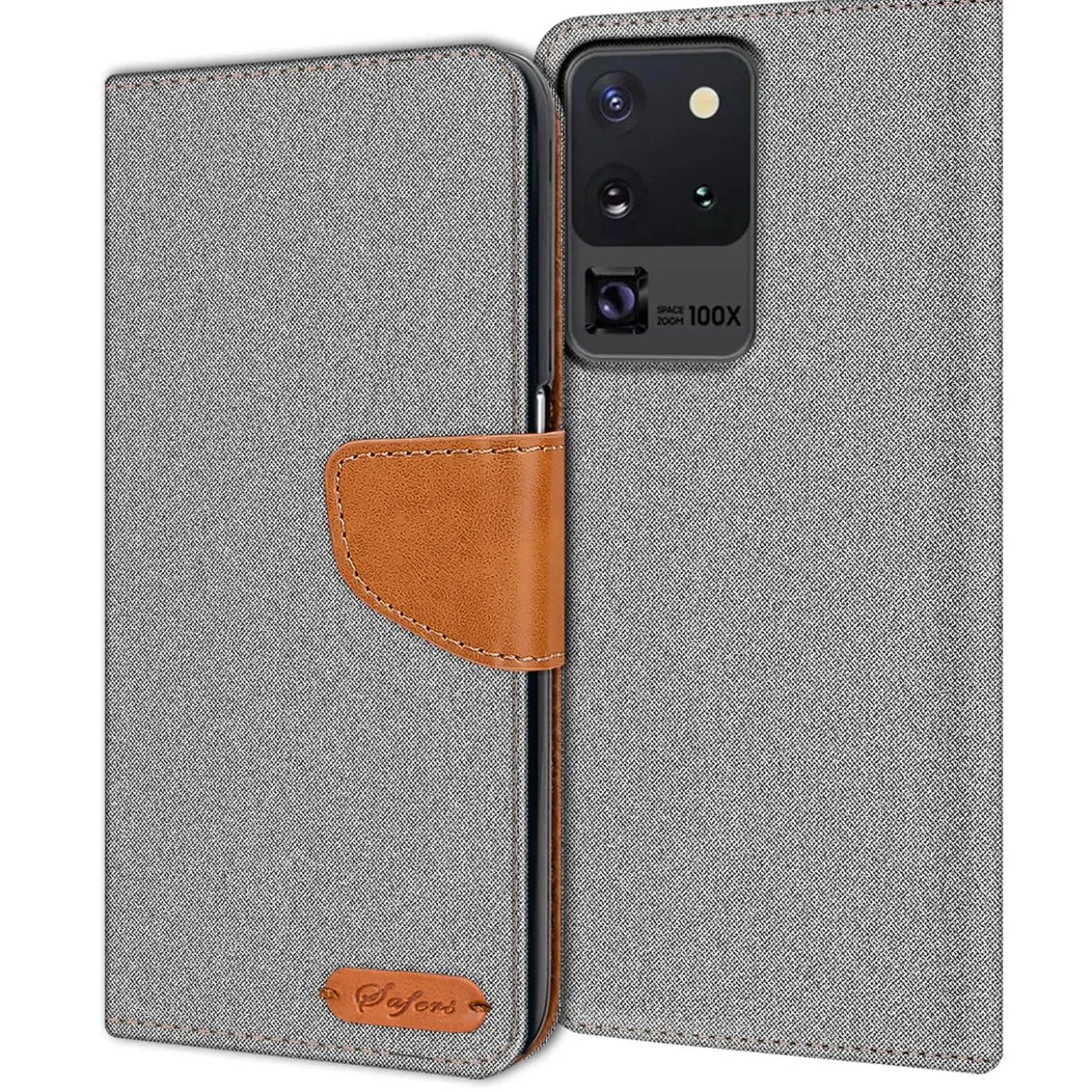 Samsung Galaxy S20 Ultra - Jeanslook Klapphülle mit Kartenfach