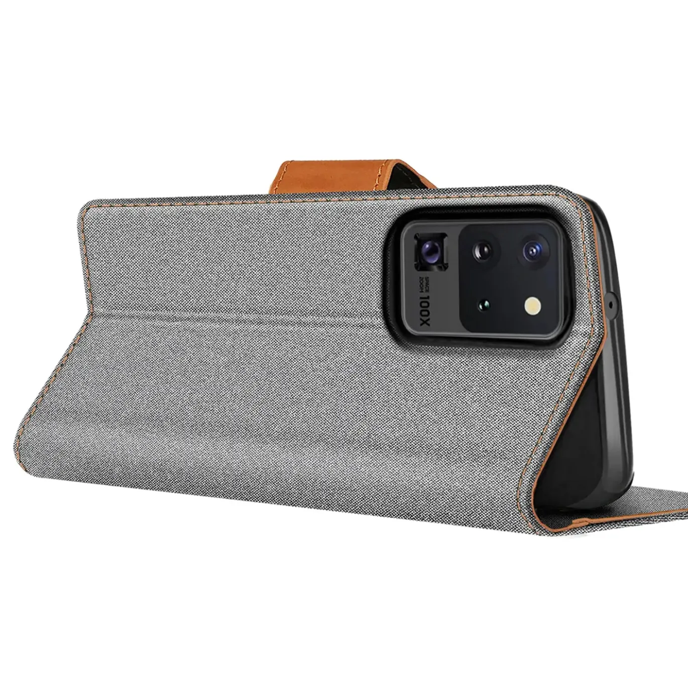 Samsung Galaxy S20 Ultra - Jeanslook Klapphülle mit Kartenfach