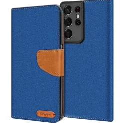 Samsung Galaxy S21 Ultra - Jeanslook Klapphülle mit Kartenfach