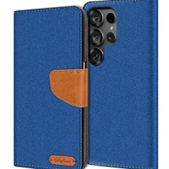 Samsung Galaxy S25 Ultra - Jeanslook Klapphülle mit Kartenfach