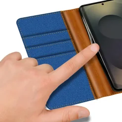 Samsung Galaxy S25 Ultra - Jeanslook Klapphülle mit Kartenfach