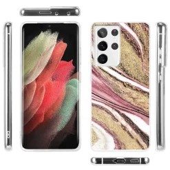 Samsung Galaxy S21 Ultra - Marmor & Sand Design Hülle