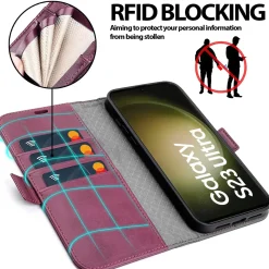 Samsung Galaxy S23 Ultra - Robuste Klapphülle mit RFID Block