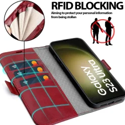 Samsung Galaxy S23 Ultra - Robuste Klapphülle mit RFID Block