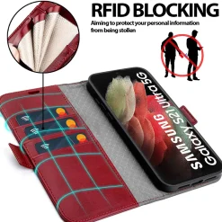 Samsung Galaxy S21 Ultra - Robuste Klapphülle mit RFID Block