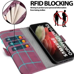 Samsung Galaxy S21 Ultra - Robuste Klapphülle mit RFID Block