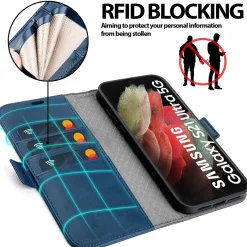 Samsung Galaxy S21 Ultra - Robuste Klapphülle mit RFID Block