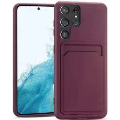 Samsung Galaxy S22 Ultra - Silikonhülle mit Kartenfach & Kameraschutz