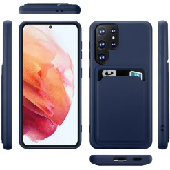 Samsung Galaxy S22 Ultra - Silikonhülle mit Kartenfach & Kameraschutz