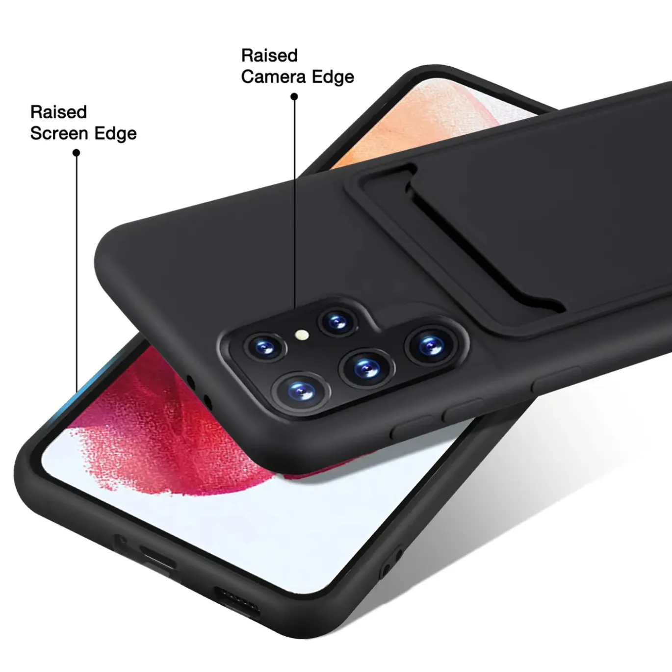 Samsung Galaxy S22 Ultra - Silikonhülle mit Kartenfach & Kameraschutz