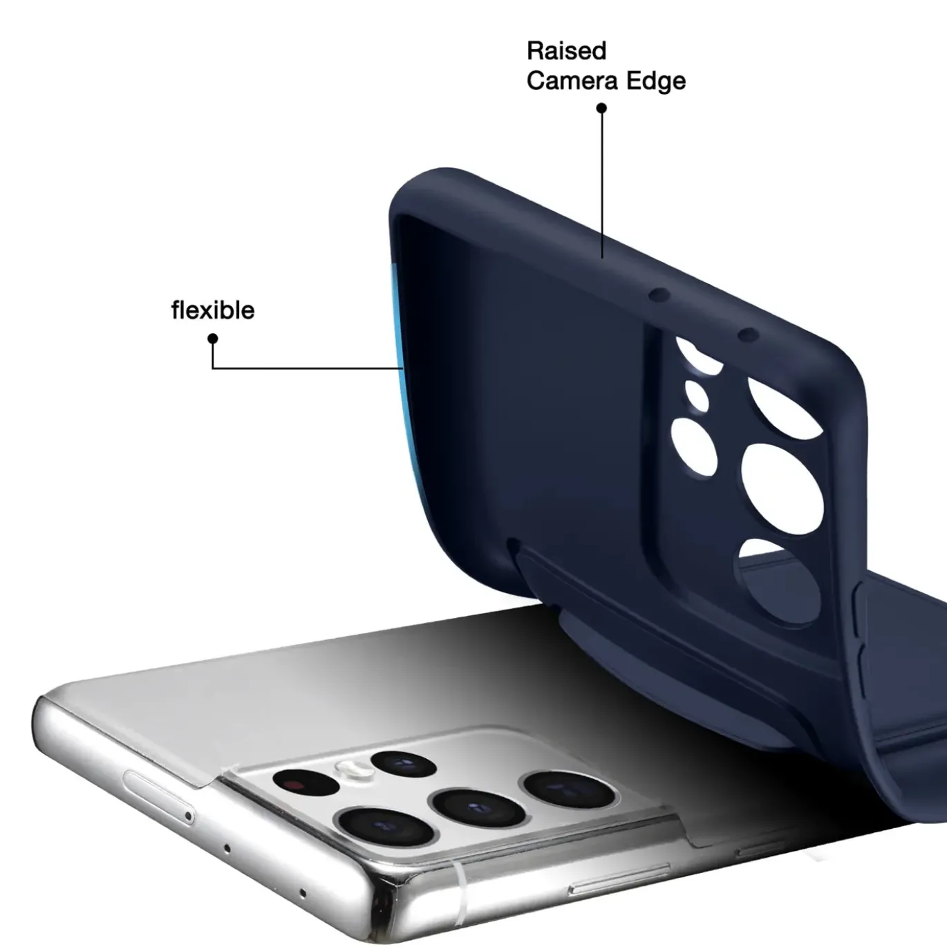 Samsung Galaxy S22 Ultra - Silikonhülle mit Kartenfach & Kameraschutz
