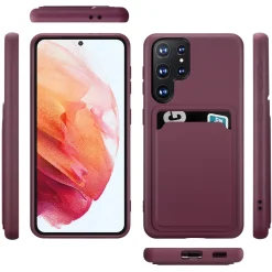 Samsung Galaxy S22 Ultra - Silikonhülle mit Kartenfach & Kameraschutz