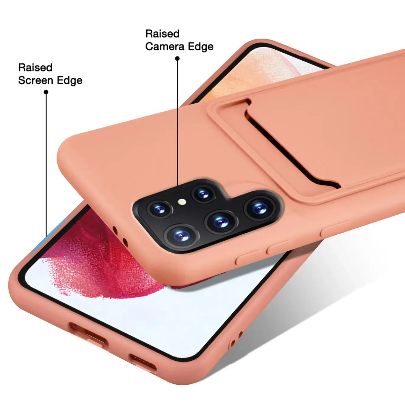 Samsung Galaxy S22 Ultra - Silikonhülle mit Kartenfach & Kameraschutz