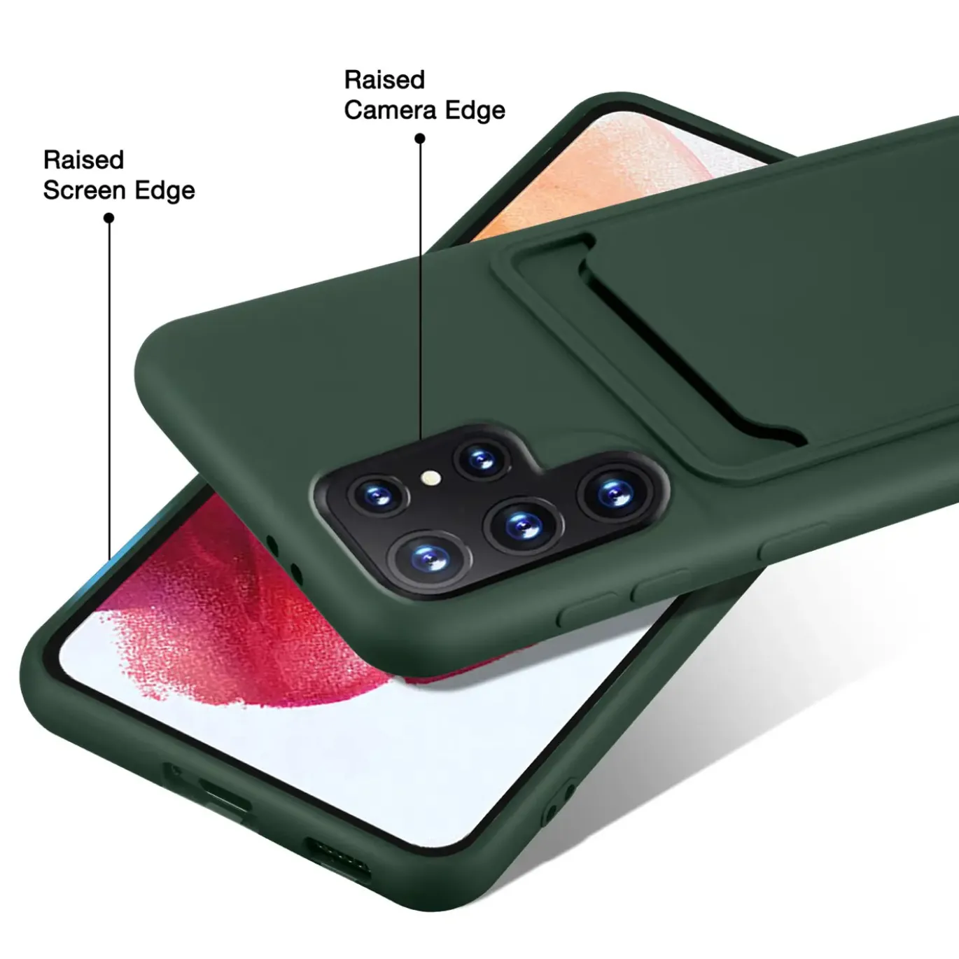 Samsung Galaxy S22 Ultra - Silikonhülle mit Kartenfach & Kameraschutz