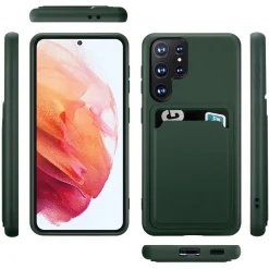 Samsung Galaxy S22 Ultra - Silikonhülle mit Kartenfach & Kameraschutz
