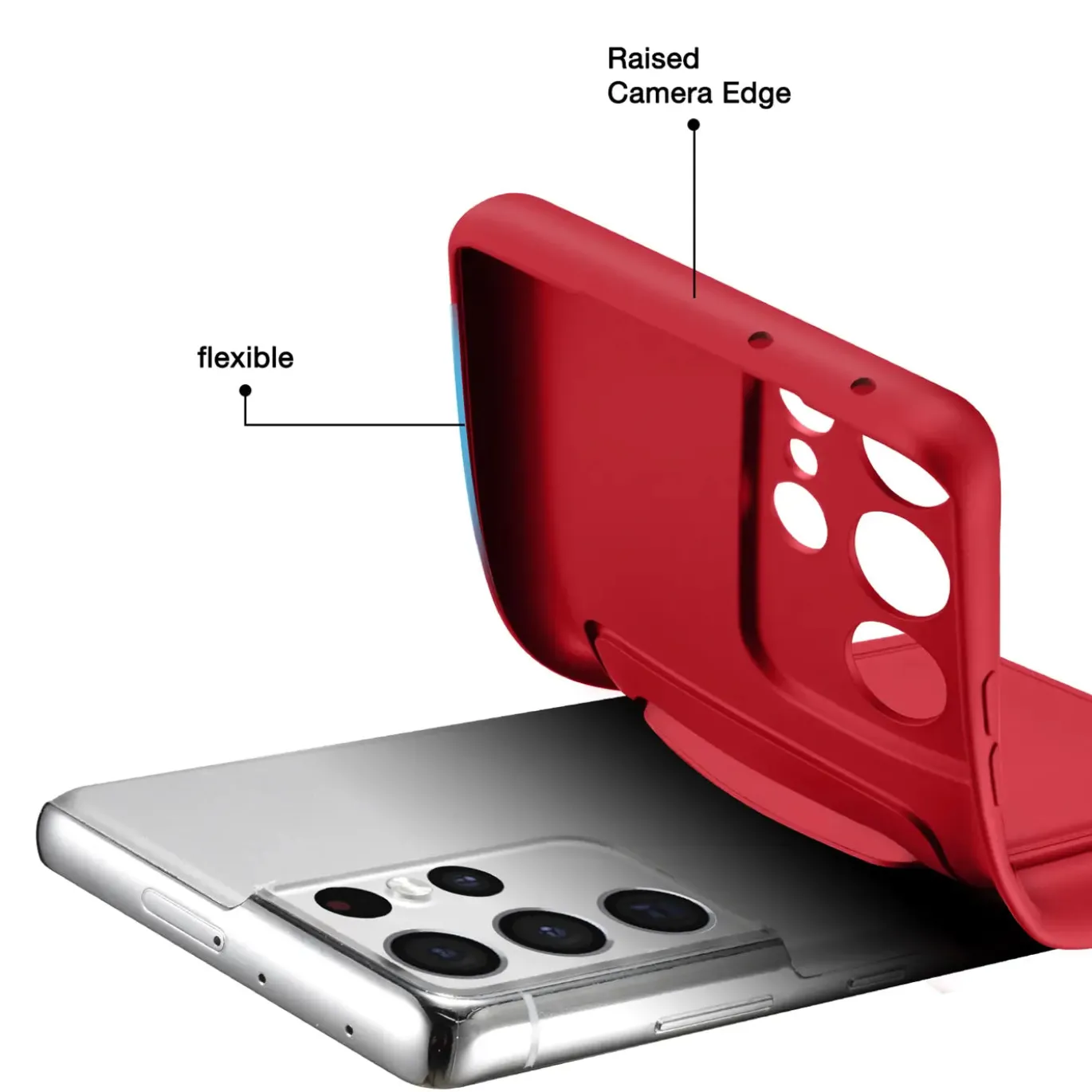 Samsung Galaxy S22 Ultra - Silikonhülle mit Kartenfach & Kameraschutz