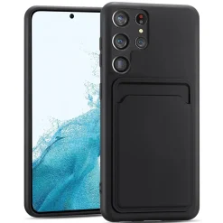 Samsung Galaxy S22 Ultra - Silikonhülle mit Kartenfach & Kameraschutz