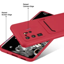 Samsung Galaxy S20 Ultra - Silikonhülle mit Kartenfach & Kameraschutz