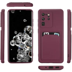 Samsung Galaxy S20 Ultra - Silikonhülle mit Kartenfach & Kameraschutz