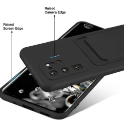 Samsung Galaxy S20 Ultra - Silikonhülle mit Kartenfach & Kameraschutz