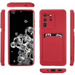 Samsung Galaxy S20 Ultra - Silikonhülle mit Kartenfach & Kameraschutz