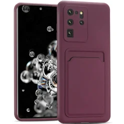 Samsung Galaxy S20 Ultra - Silikonhülle mit Kartenfach & Kameraschutz