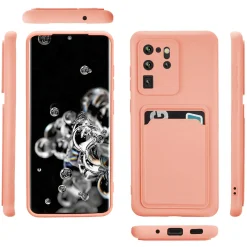 Samsung Galaxy S20 Ultra - Silikonhülle mit Kartenfach & Kameraschutz