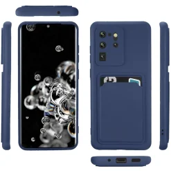 Samsung Galaxy S20 Ultra - Silikonhülle mit Kartenfach & Kameraschutz