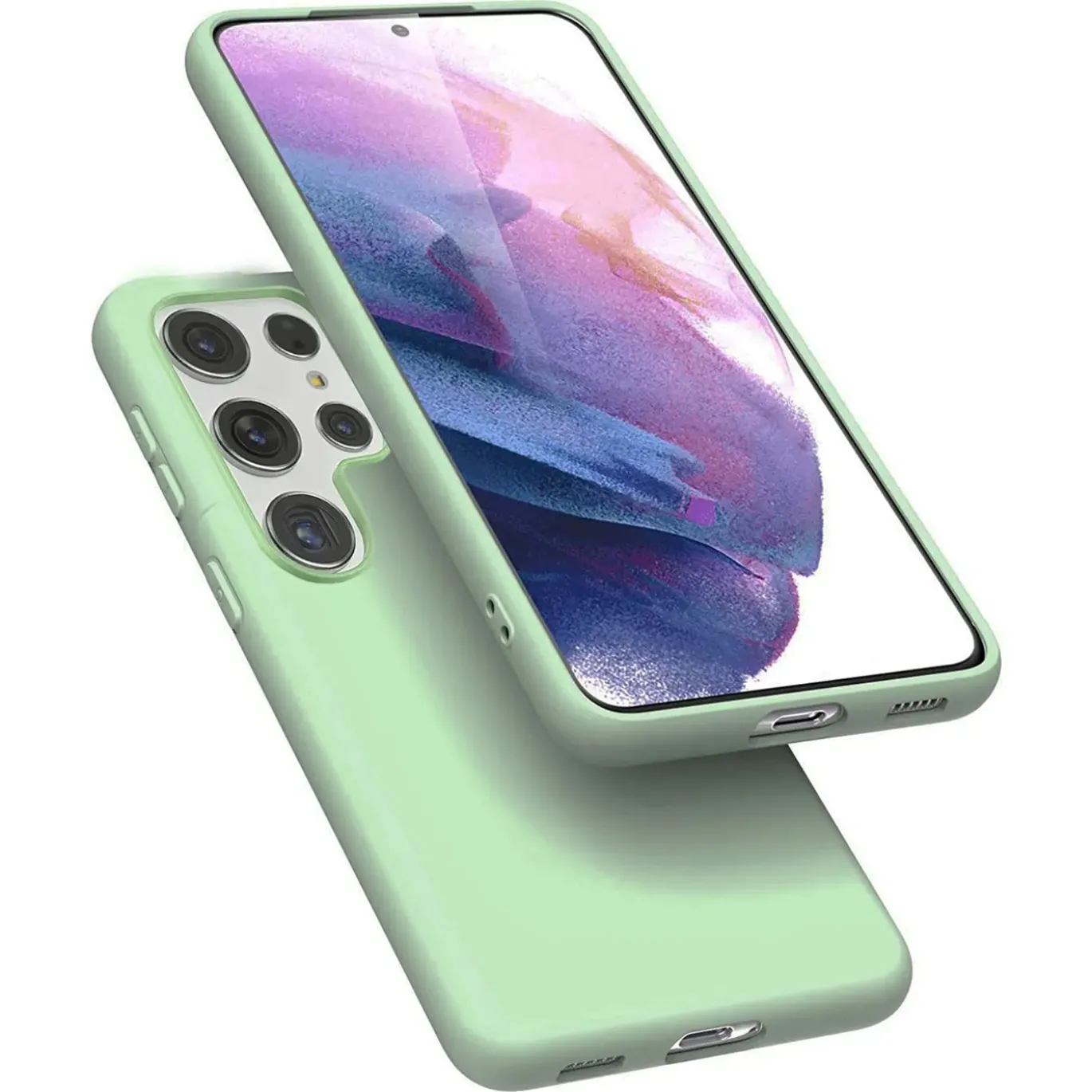 Samsung Galaxy S22 Ultra - Silikon Case mit Mikrofaser-Innenseite