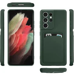 Samsung Galaxy S21 Ultra - Silikonhülle mit Kartenfach & Kameraschutz