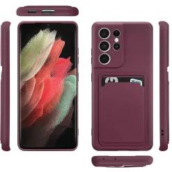 Samsung Galaxy S21 Ultra - Silikonhülle mit Kartenfach & Kameraschutz