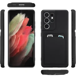 Samsung Galaxy S21 Ultra - Silikonhülle mit Kartenfach & Kameraschutz