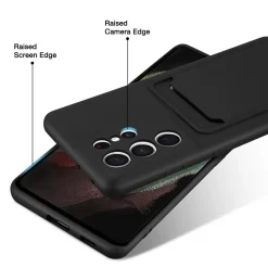 Samsung Galaxy S21 Ultra - Silikonhülle mit Kartenfach & Kameraschutz