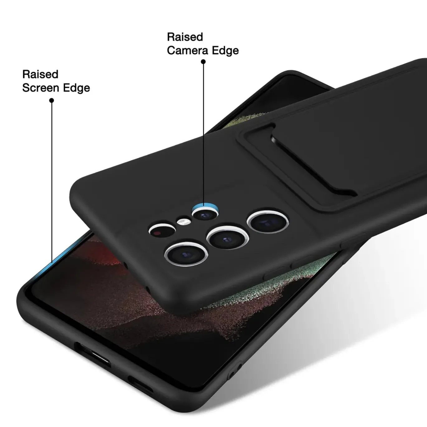 Samsung Galaxy S21 Ultra - Silikonhülle mit Kartenfach & Kameraschutz