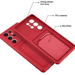 Samsung Galaxy S21 Ultra - Silikonhülle mit Kartenfach & Kameraschutz