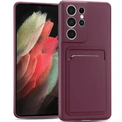 Samsung Galaxy S21 Ultra - Silikonhülle mit Kartenfach & Kameraschutz