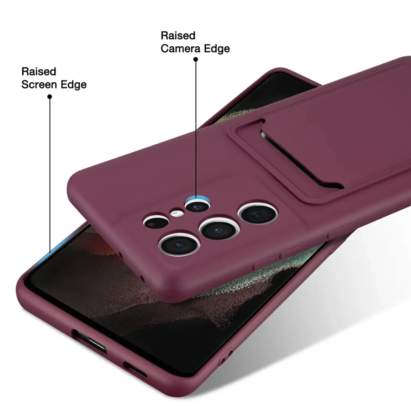 Samsung Galaxy S21 Ultra - Silikonhülle mit Kartenfach & Kameraschutz