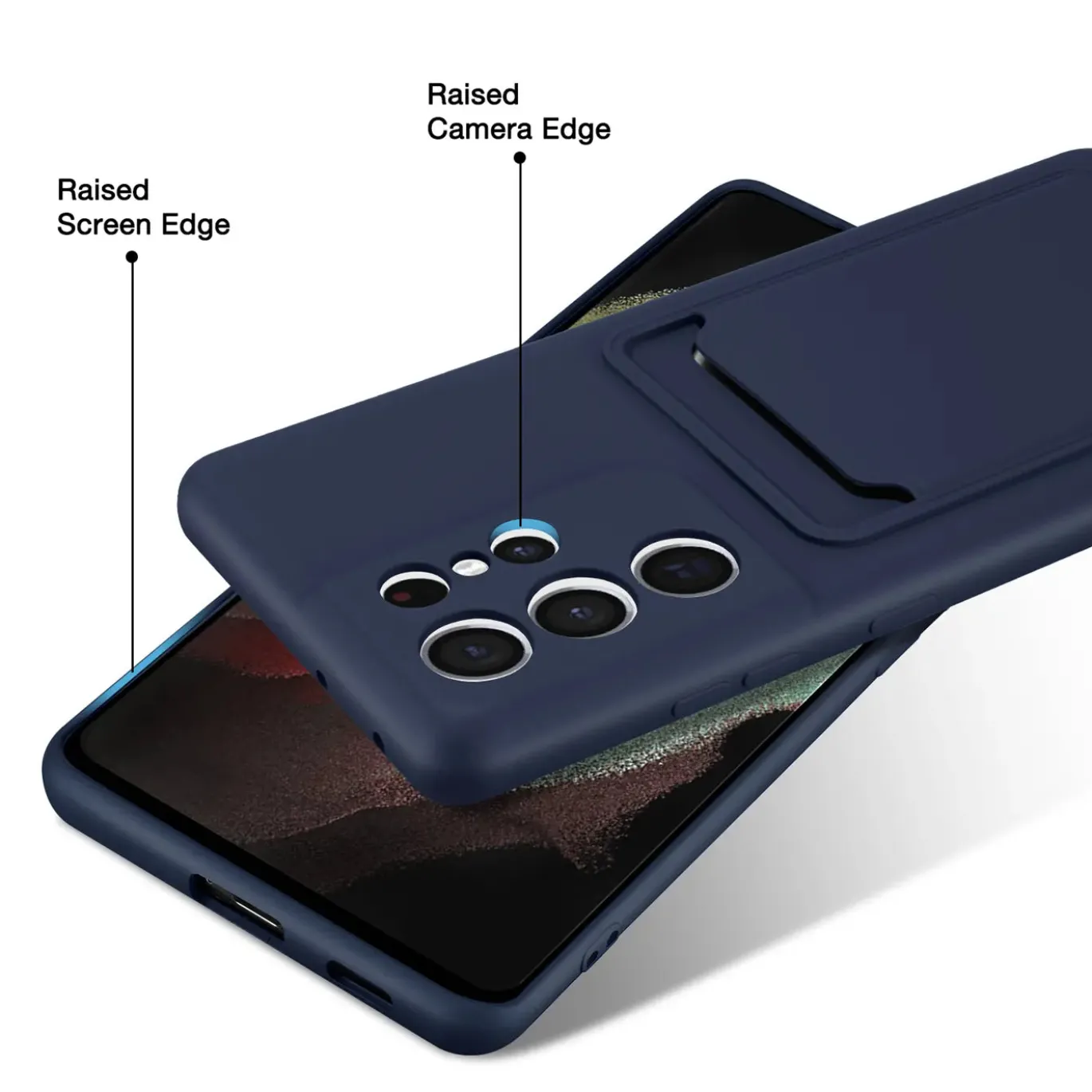 Samsung Galaxy S21 Ultra - Silikonhülle mit Kartenfach & Kameraschutz