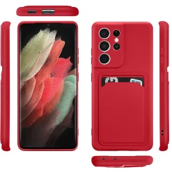 Samsung Galaxy S21 Ultra - Silikonhülle mit Kartenfach & Kameraschutz
