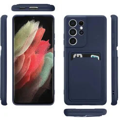 Samsung Galaxy S21 Ultra - Silikonhülle mit Kartenfach & Kameraschutz