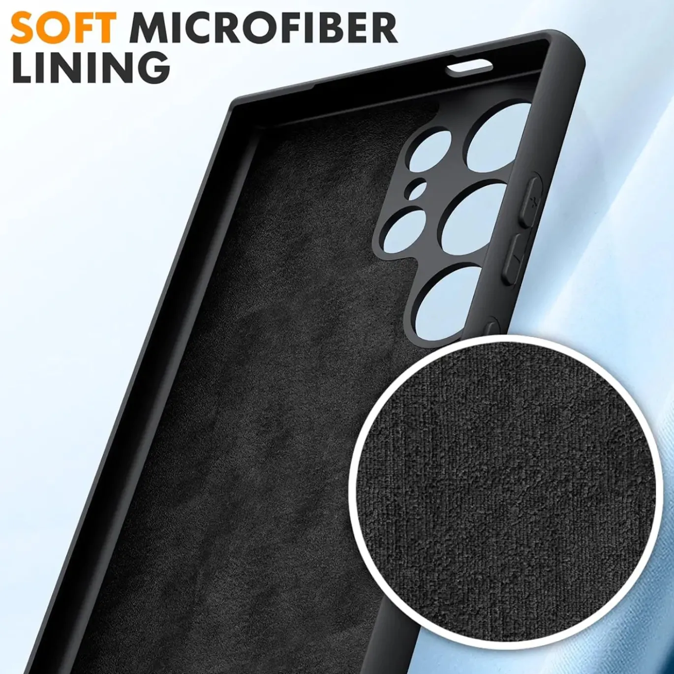 Samsung Galaxy S24 Ultra - Silikon Case mit Mikrofaser-Innenseite