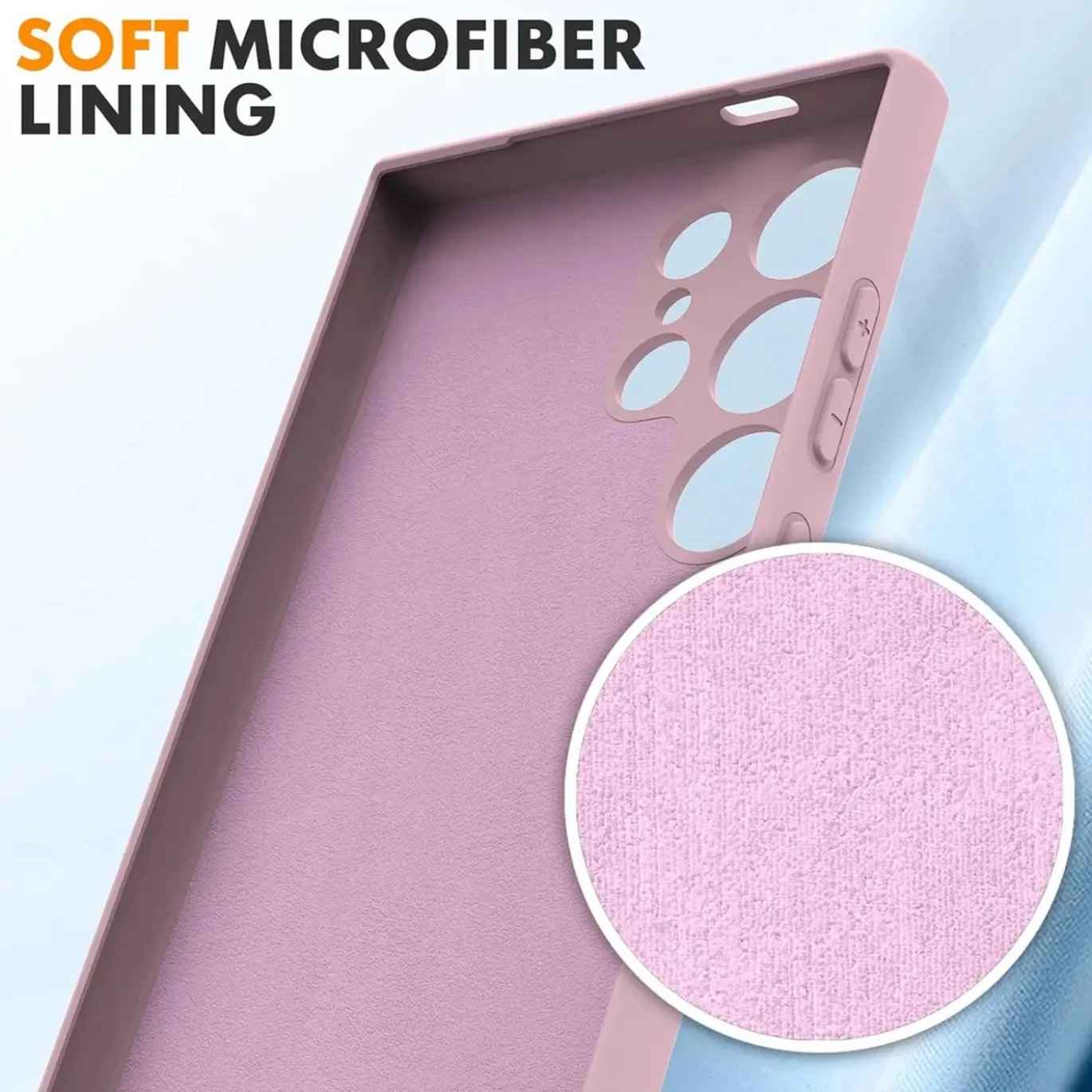 Samsung Galaxy S24 Ultra - Silikon Case mit Mikrofaser-Innenseite