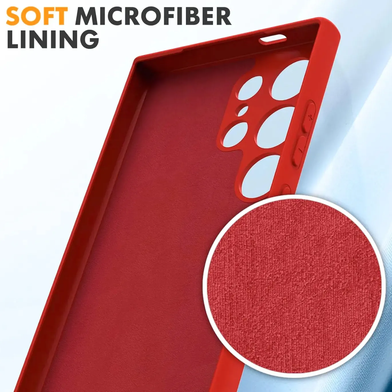 Samsung Galaxy S25 Ultra - Silikon Case mit Mikrofaser-Innenseite