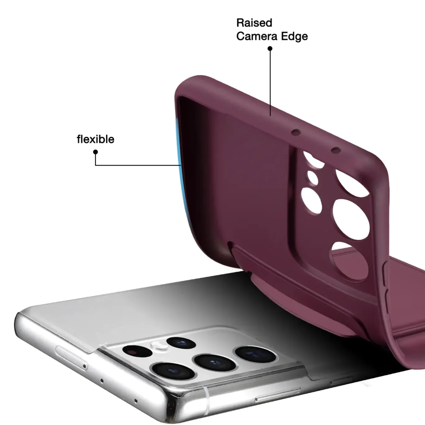 Samsung Galaxy S24 Ultra - Silikonhülle mit Kartenfach & Kameraschutz