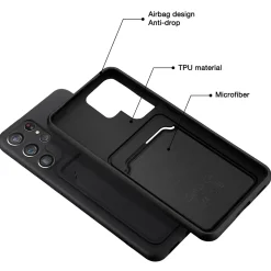 Samsung Galaxy S24 Ultra - Silikonhülle mit Kartenfach & Kameraschutz